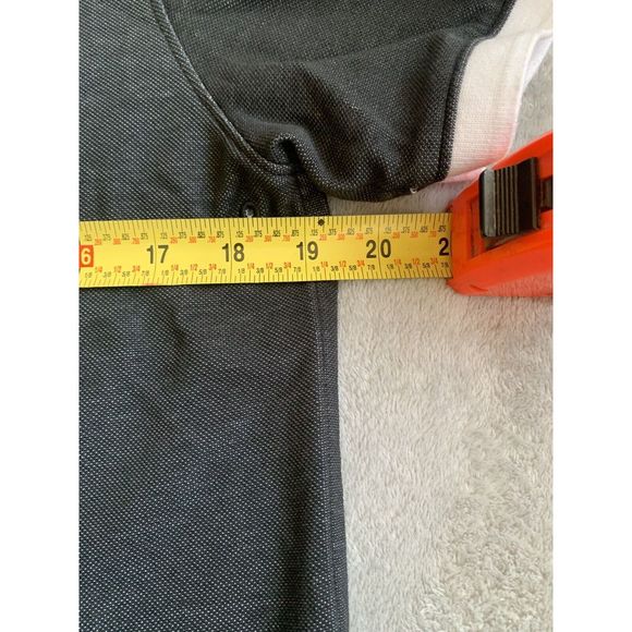 Nike Dri Fit Polo Golf Shirt Black/Grey Stitched White Collared Size Medium - Picture 6 of 8